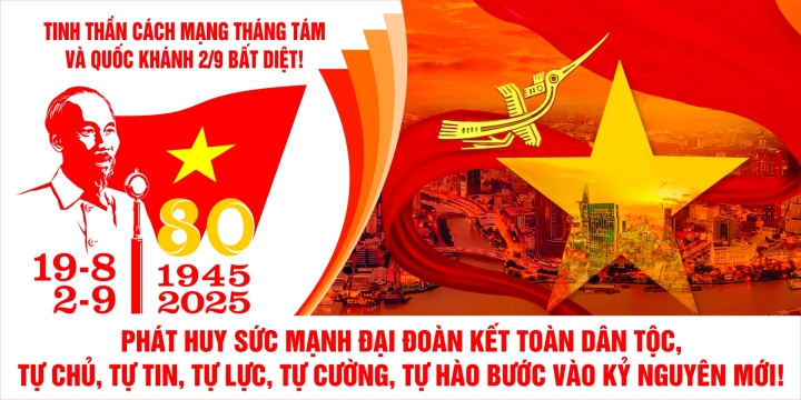 Tranh cổ động Kỷ niệm 80 năm Cách mạng Tháng Tám, Quốc khánh 2-9 và 80 năm Ngày Truyền thống ngành Văn hóa